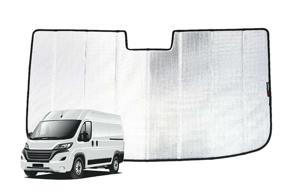 FIAT DUCATO | PEUGEOT BOXER | CITROEN RELAY | VAUXHALL MOVANO | RAM PROMASTER 3RD GENERATION FRONT WINDSCREEN SUN SHADE (2006-ON)