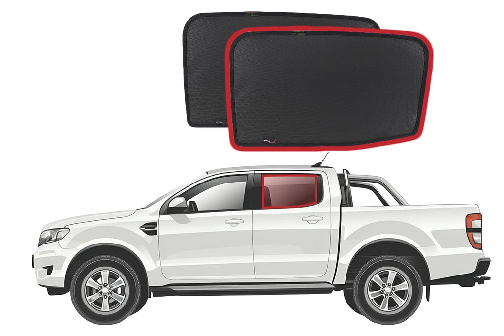 FORD RANGER 3RD GENERATION CAR REAR WINDOW SHADES (T6/PX; 2011-2022)