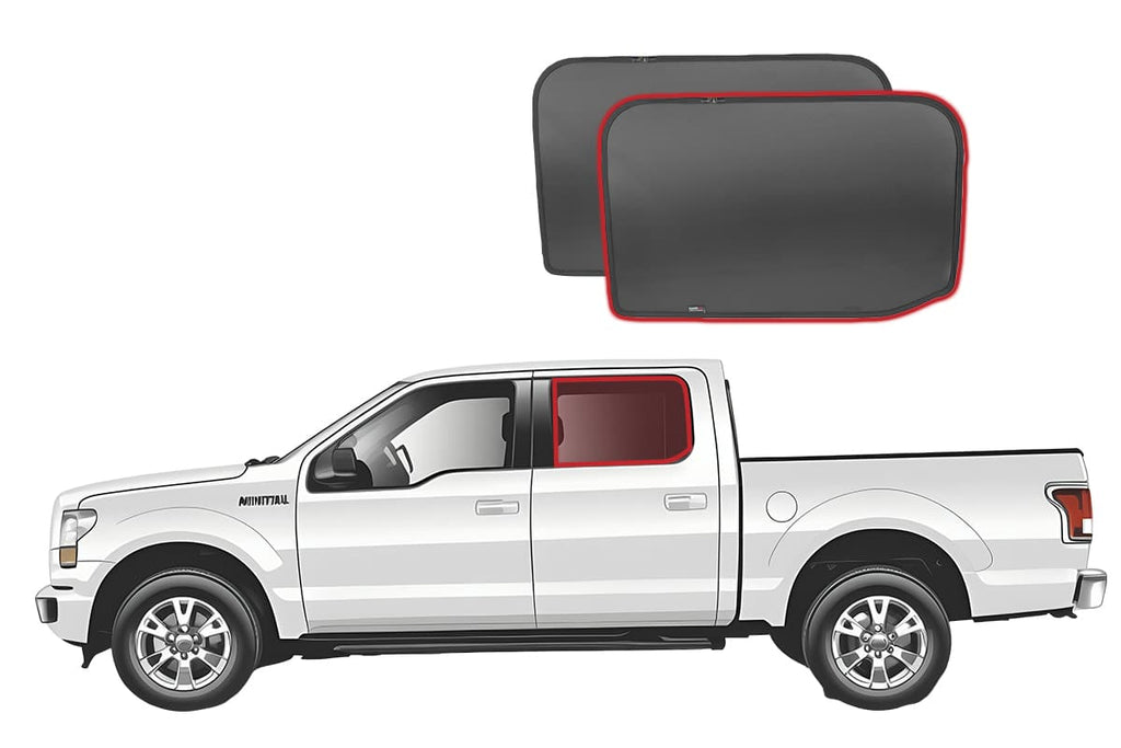 FORD F-SERIES 13TH GENERATION CREW CAB UTE CAR REAR WINDOW SHADES (2015-2020)