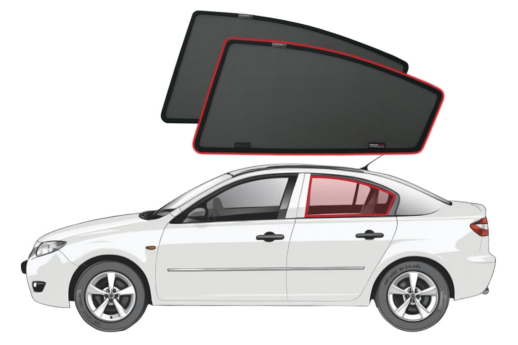 MAZDA 3 SEDAN 1ST GENERATION CAR REAR WINDOW SHADES (BK; 2003-2009)