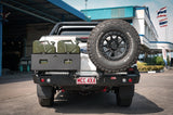 MCC REAR WHEEL CARRIER BAR WITH DUAL JERRY CAN HOLDERS FOR FORD RANGER 22-ON