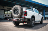 MCC REAR WHEEL CARRIER BAR WITH DUAL JERRY CAN HOLDERS FOR FORD RANGER 22-ON