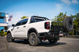MCC REAR WHEEL CARRIER BAR WITH DUAL JERRY CAN HOLDERS FOR FORD RANGER 22-ON