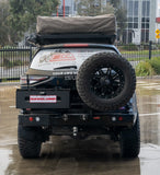 MCC REAR WHEEL CARRIER BAR WITH DUAL JERRY CAN HOLDERS FOR ISUZU MUX 21-ON