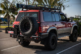 MCC REAR WHEEL CARRIER BAR WITH DUAL JERRY CAN HOLDERS FOR NISSAN PATROL 97-05