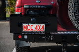 MCC REAR WHEEL CARRIER BAR WITH DUAL JERRY CAN HOLDERS FOR NISSAN PATROL 97-05