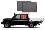 TOYOTA LANDCRUISER 70 SERIES CAR REAR WINDOW SHADES (76/79 SERIES; 1984-ON)