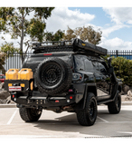 MCC REAR WHEEL CARRIER BAR WITH DUAL JERRY CAN HOLDERS FOR TOYOTA FJ CRUISER 06-17