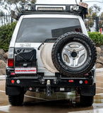 MCC REAR WHEEL CARRIER BAR WITH SINGLE JERRY CAN HOLDER FOR TOYOTA PRADO 96-02