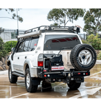 MCC REAR WHEEL CARRIER BAR WITH SINGLE JERRY CAN HOLDER FOR TOYOTA PRADO 96-02