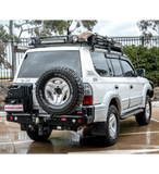 MCC REAR WHEEL CARRIER BAR WITH SINGLE JERRY CAN HOLDER FOR TOYOTA PRADO 96-02