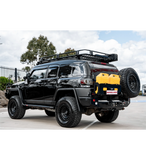 MCC REAR WHEEL CARRIER BAR WITH DUAL JERRY CAN HOLDERS FOR TOYOTA FJ CRUISER 06-17