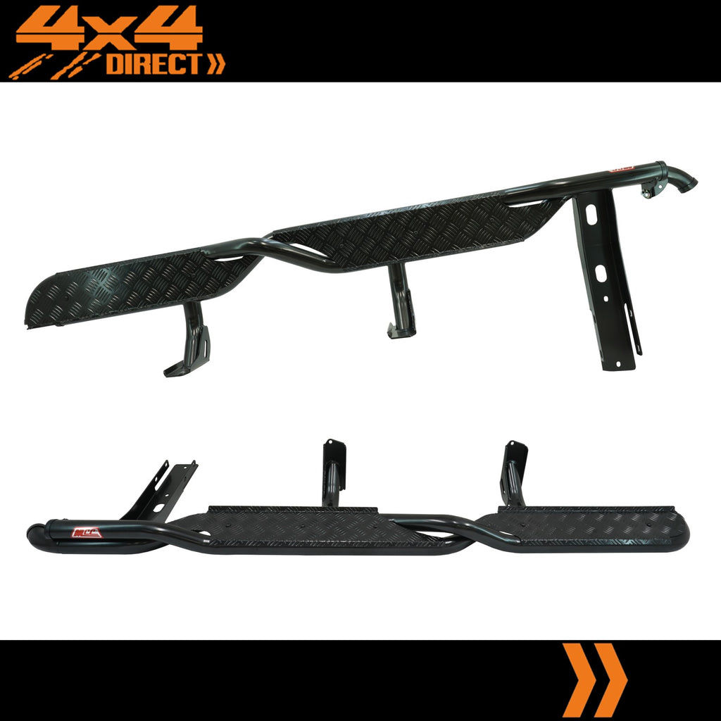 MCC CHROME INSERT TWISTED SIDESTEP/RAIL KIT TO FIT 50MM BULLBAR FOR TOYOTA HILUX 97-04