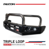 MCC FALCON TRIPLE LOOP BULLBAR WITH FOG LIGHTS FOR NISSAN PATHFINDER 96-04